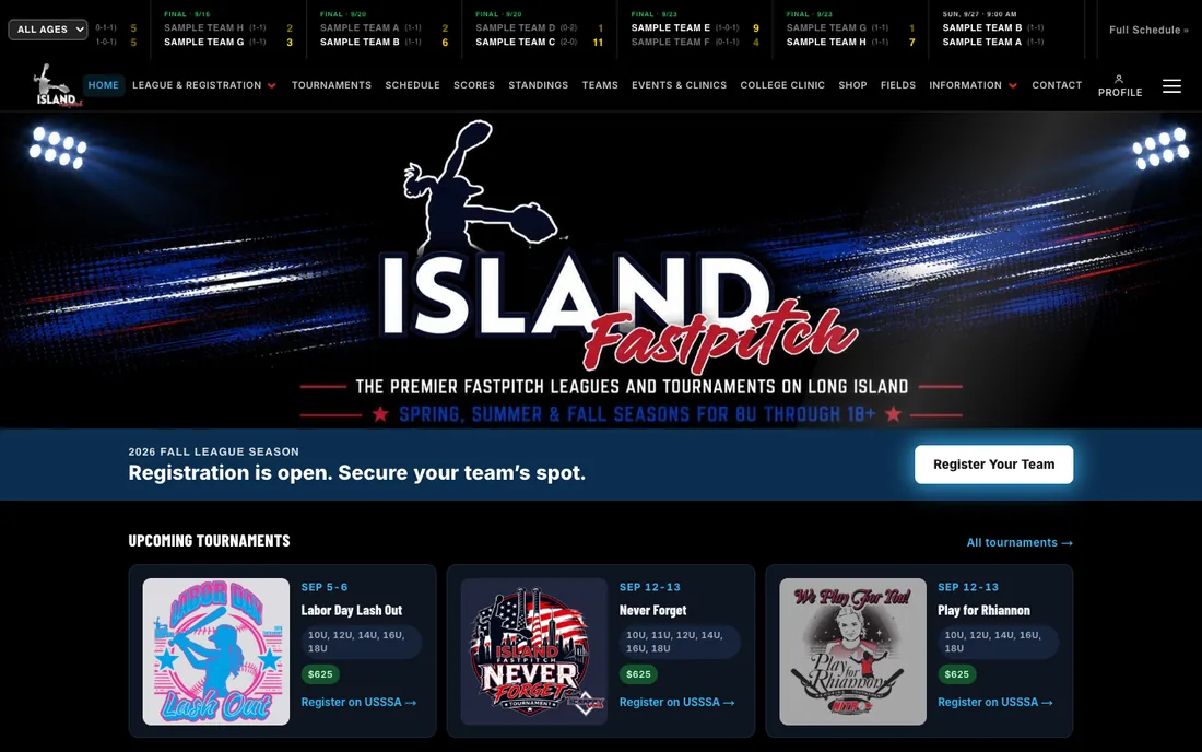 Island Fastpitch Website
